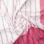 Bedspread  Cotton White With Red Line (Double Bed Sheet with Pillow Cover)