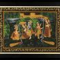 Miniature Painting Radha Krishna Silk With Frame 10*14" village