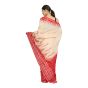 SAMBALPURI CTN WHITE WITH RED BORDER