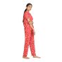 NIGHT SUIT RED WITH WHITE FLOWER XL