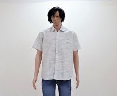 Cotton Shirt Half Sleeves (Black Lines 40)