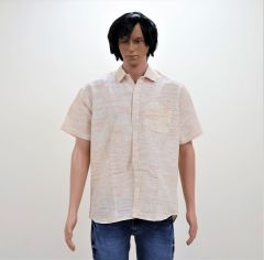 Cotton Shirt Half Sleeves (Orange Lines 40) 