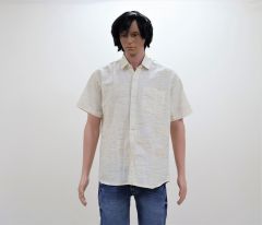 Cotton Shirt Half Sleeves (Yellow Lines 40)