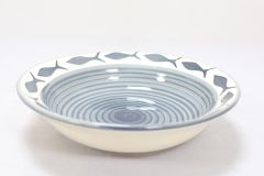 Khurja Pottery Soup Plate Gray 7.5"