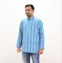 Cotton Short Kurta Full Sleeves (Broad Lines Light Blue 40)