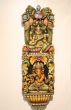 Wall Décor Wood Carving Saraswati Ganesha Panel Vertical Painted Multicolor(3 Feet)