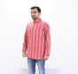 Cotton Short Kurta Full Sleeves (Broad Lines Red 40)