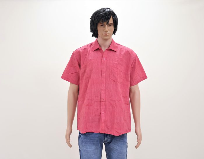 Cotton Shirt Half Sleeves (Dark Red 40)