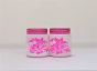 Glass Round Kitchen Jar Set of 2 Pink Flower