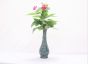 Kp Flr Vase Bottle W Flr Grn10 In