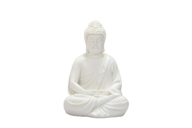 5" POLYRESIN BUDHA (WHITE)