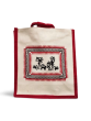 Carry Bag Jute Painting Red