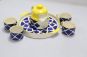 Khurja Pottery Murli Mug Tea Set Yellow + Blu Clr Big