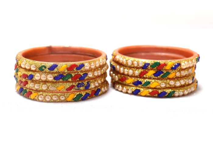 Tik Tok Fiber Bangle set of 8 Multi Color (2x4)