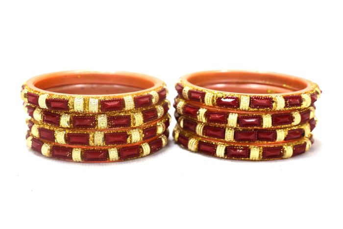 Selfee Fiber Bangle set of 8, Maroon (2x4)