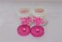 Glass Round Kitchen Jar Set of 2 Pink Flower