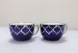 Khurja Pottery Soup Cup Blue Color With White Line Set Of 2