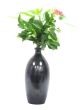 Black Pottery Flower Vase Pot Shape