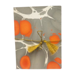 DIARY BAMBOOSHEET MARVEL GREY ORANGE PRINT6"*8"