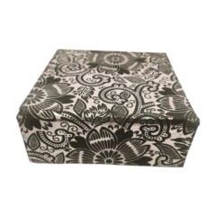 DIARY SLIP BOX BLACK SILVER EMBROSSED4"*4"