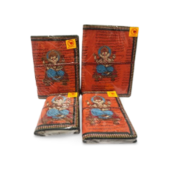 DIARY BAHI DEVNAGRI BLACK PRINT GANPATI ORANGE (4 PCS)