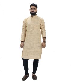 Cotton Long Kurta Full Sleeves (Yellow Lines 40)