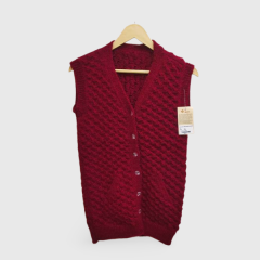 Ladies Half Sweater Wool Maroon