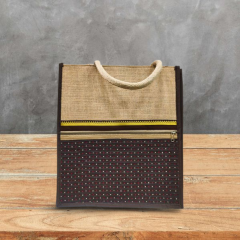 Multipurpose Bag Jute Brown with Dot M