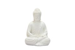 5" POLYRESIN BUDHA (WHITE)