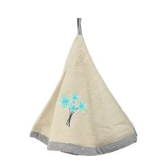 Hand Towel Cotton Off White & Sky Blue Flower