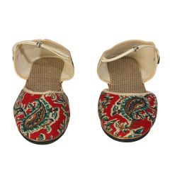 Footwear Jute Ladies Kalamkari Elastic Blue Red Multicolor Image 1