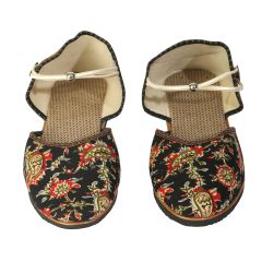 Footwear Jute Ladies Kalamkari Elastic Black Multicolor Image 1