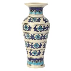 Flower Vase Khurja Pottery Blue White Ery Blue White Image 1