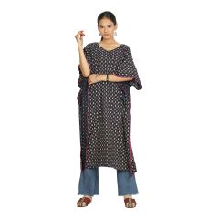 KURTA KAAFTAAN BLOCK PRINT FULL DK BLUE S