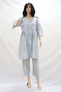 Night Suit Barik Print W & Pur, Blue