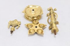 Brass Home Decor Five Diya Lamp 