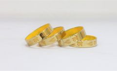 Glass Bangle set of 4 Radhe in Yellow 2x8