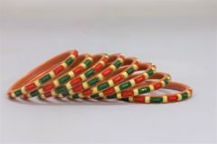 Selfee Fiber Bangle set of 8, Red & Green (2x6)