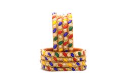 I Phone Fiber Bangle set of 8, Multi (2x4)