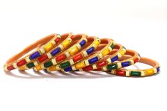 Selfee Fiber Bangle set of 8, Multi (2x6)