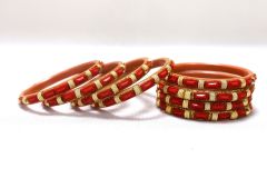 Selfee Fiber Bangle set of 8, Red (2x6)