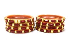 Selfee Fiber Bangle set of 8, Maroon (2x4)