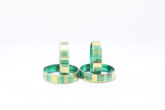 Glass Bangle set of 4 Green Line 2