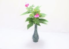 Kp Flr Vase Bottle W Flr Grn10 In