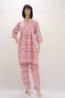 Night Suit Big Flwr Print W & Pink