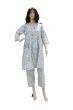 Night Suit Barik Print W & Pur, Blue