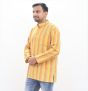 Cotton Short Kurta Full Sleeves (Broad Lines Yellow 44)